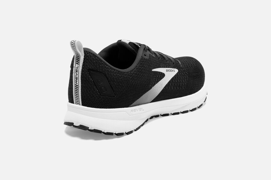 Brooks Running Shoes Womens Black/Silver - Revel 4 Road - 0417-JSHUY